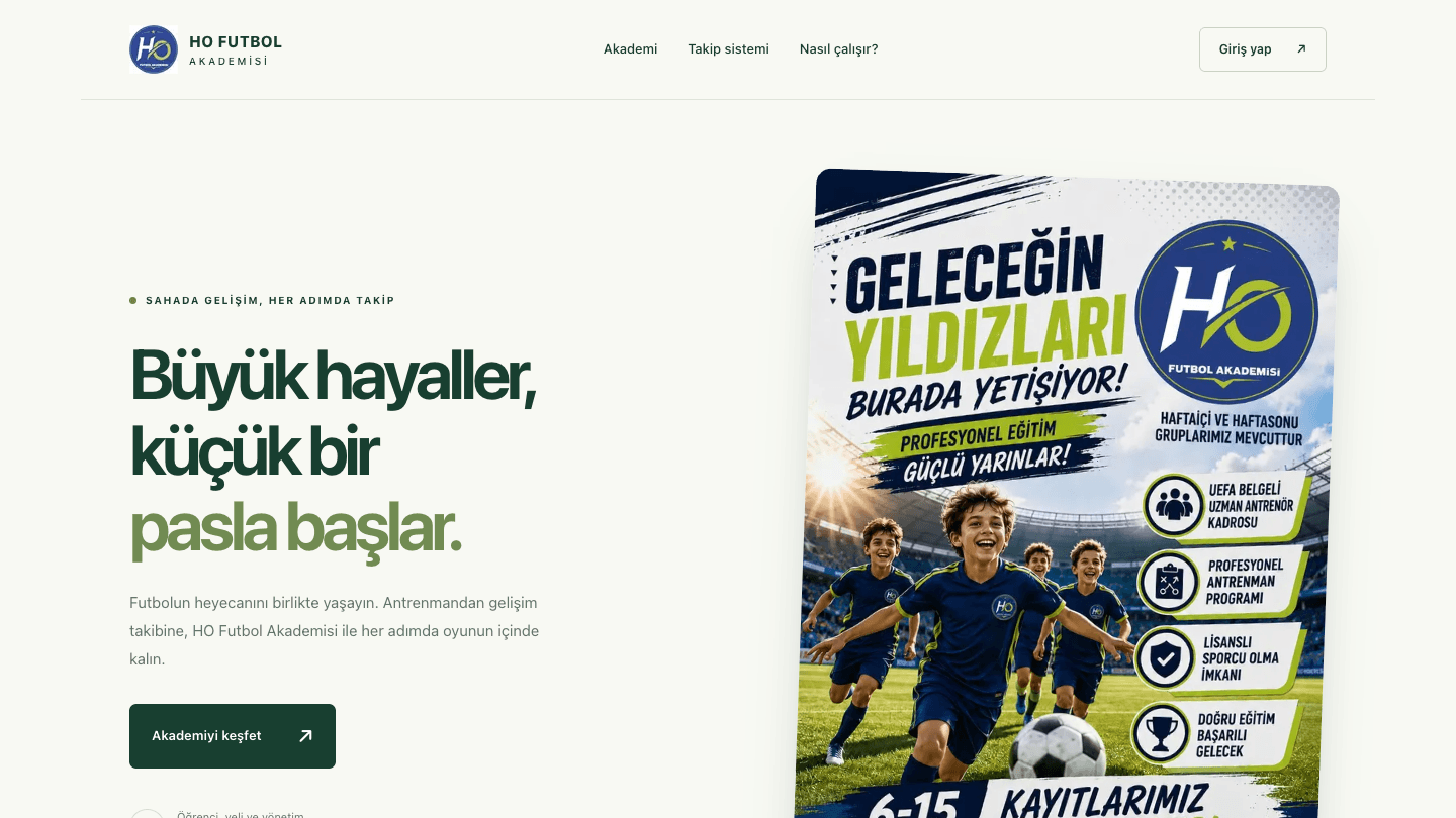 Futbol Akademi Yönetim Paneli screenshot 1