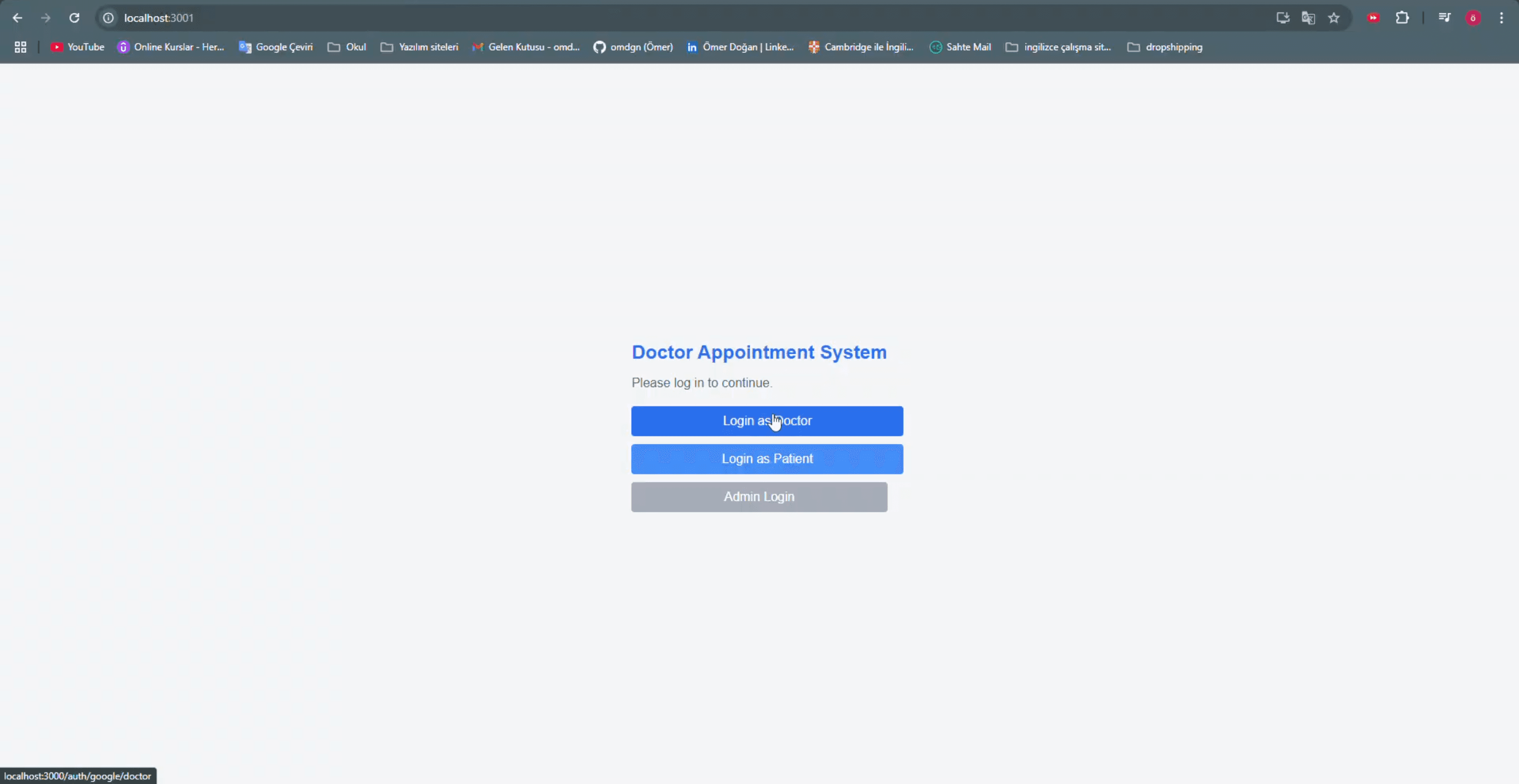 Doctor Appointment API and Basic UI screenshot 1