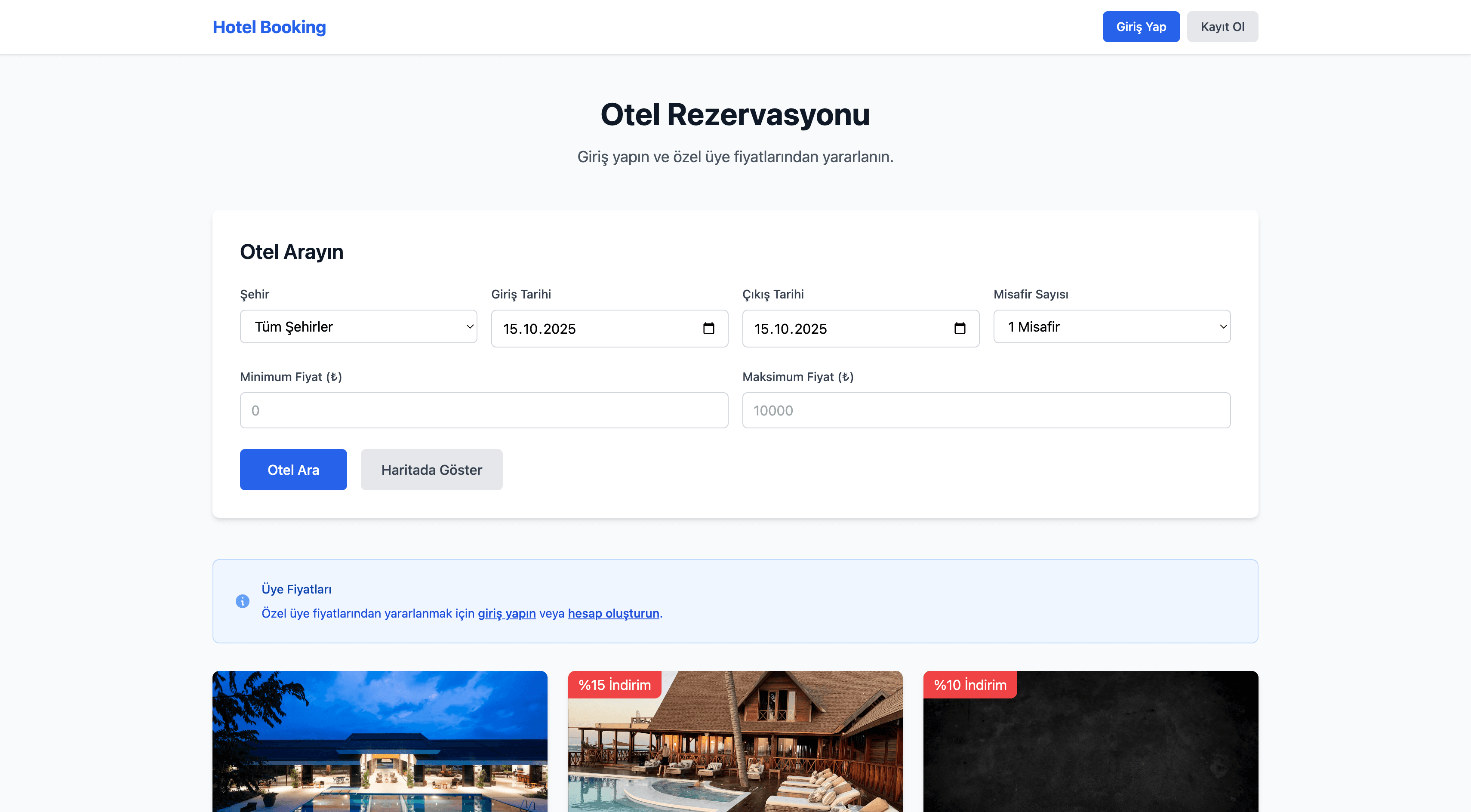 Hotel Booking Application screenshot 1